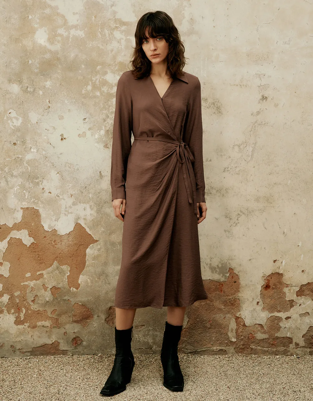 Wrap A-Line Dress sold by Urban Revivo