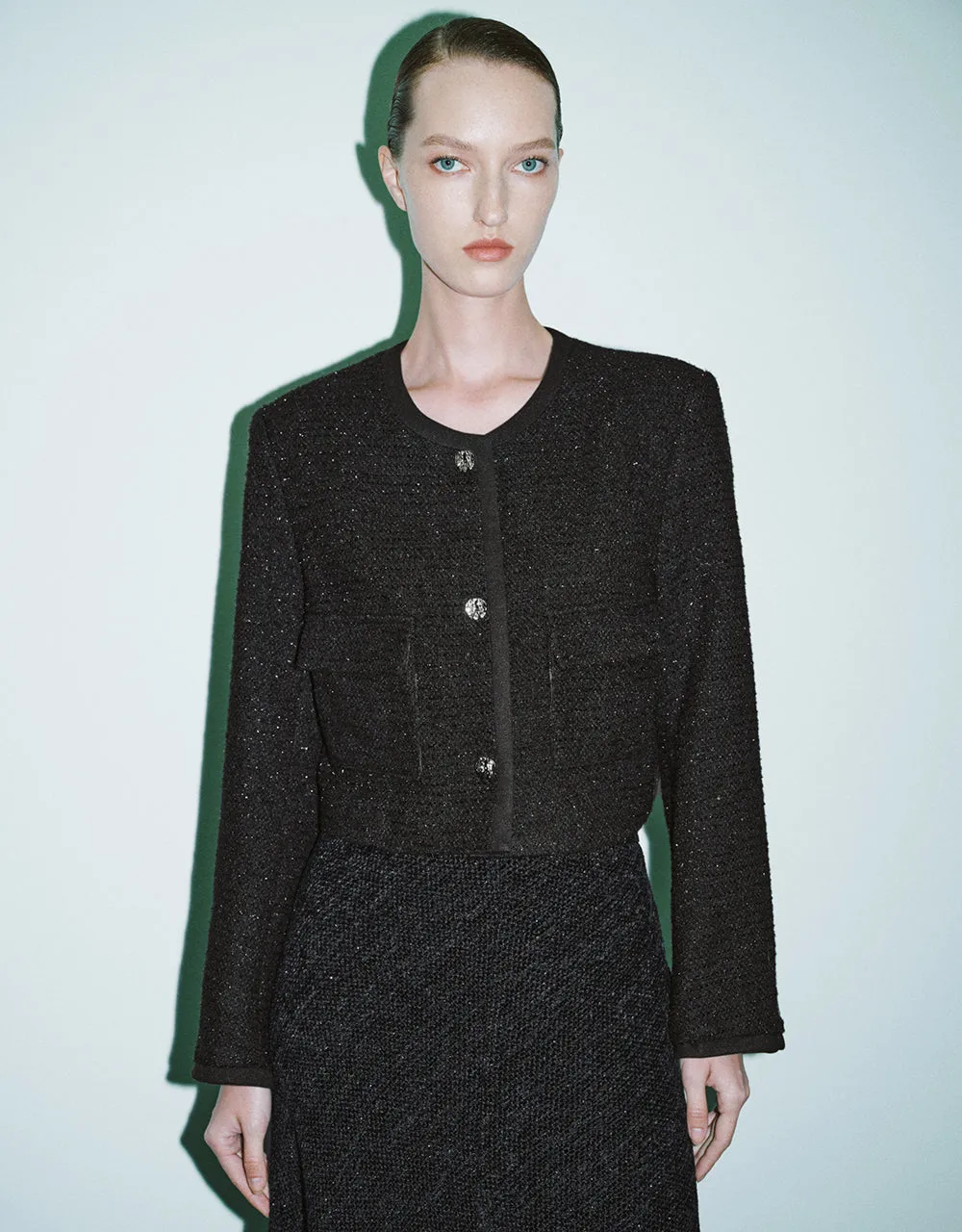 Crew Neck Tweed Jacket sold by Urban Revivo