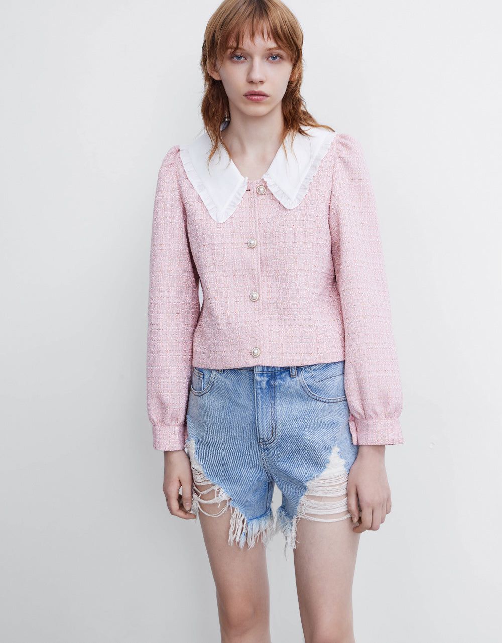 Tweed Jacket With Detachable Collar sold by Urban Revivo