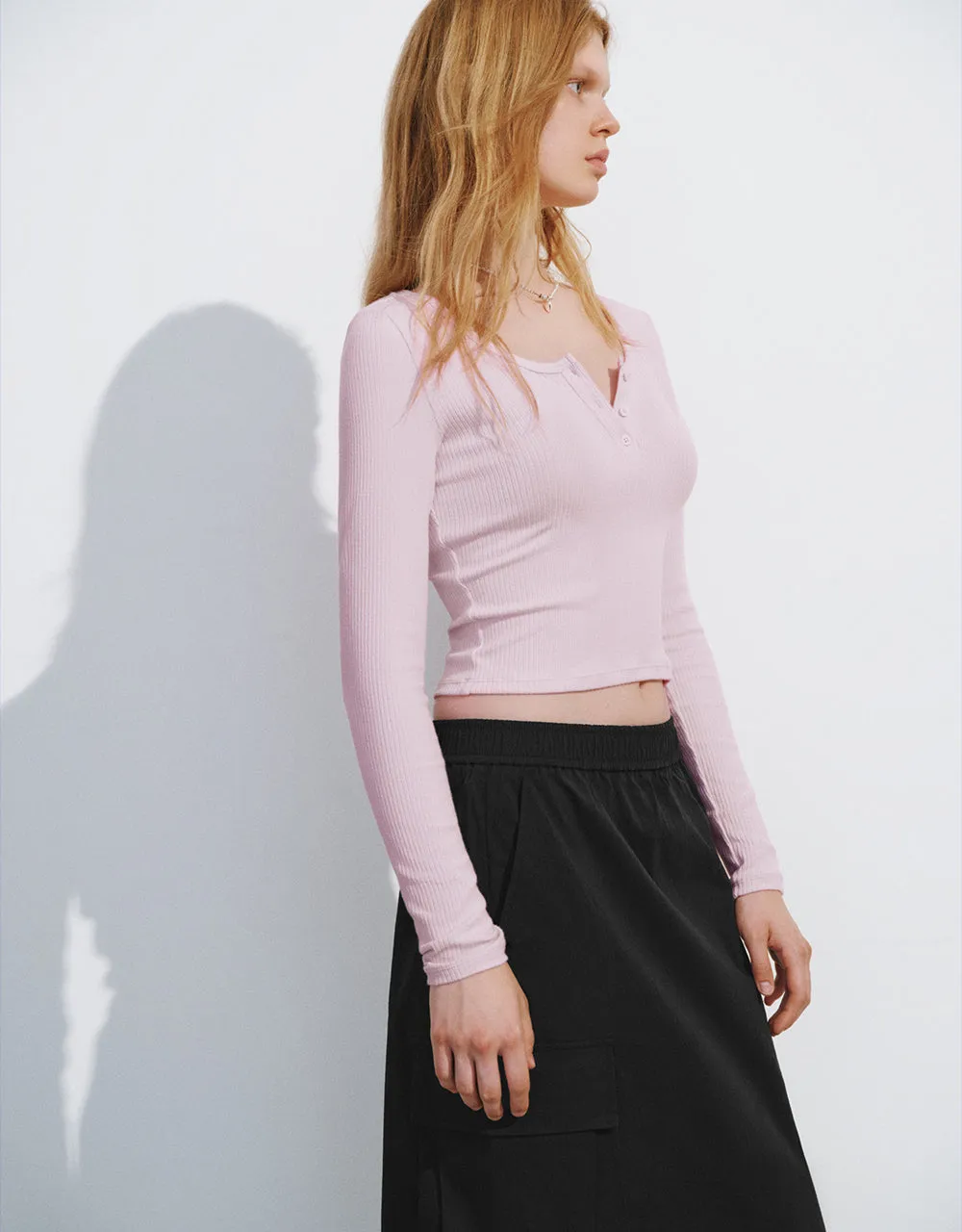 U Neck Skinny T-Shirt sold by Urban Revivo product image thumbnail 3