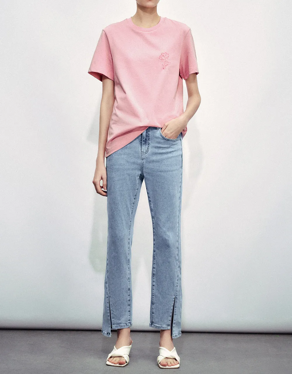 Split Hem Straight Jeans sold by Urban Revivo product image thumbnail 2