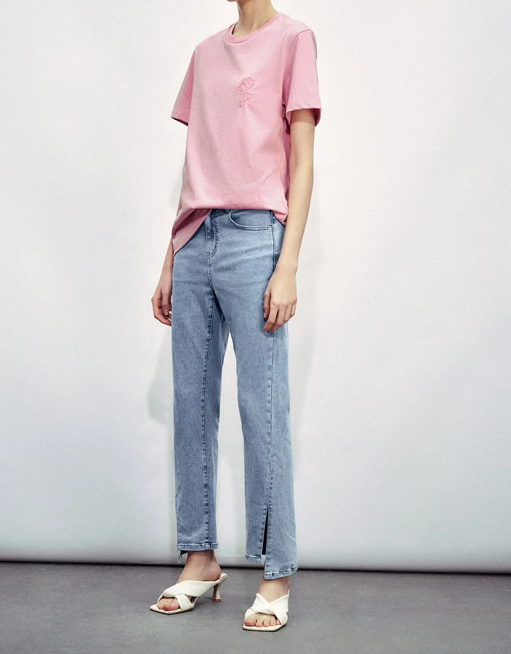 Split Hem Straight Jeans sold by Urban Revivo product image thumbnail 4