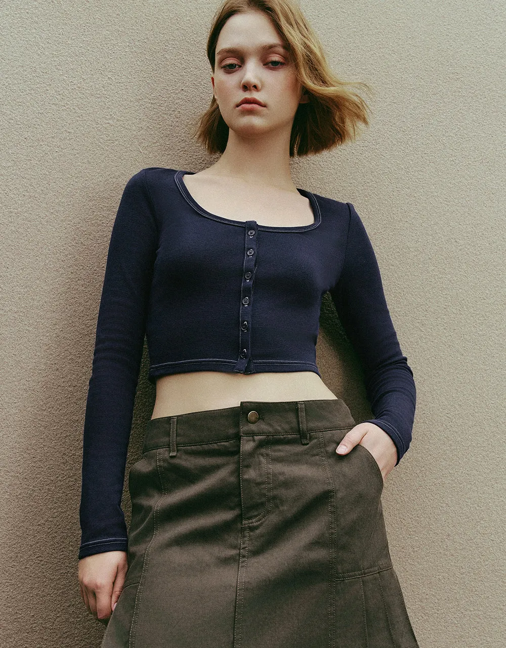 U Neck Skinny T-Shirt sold by Urban Revivo