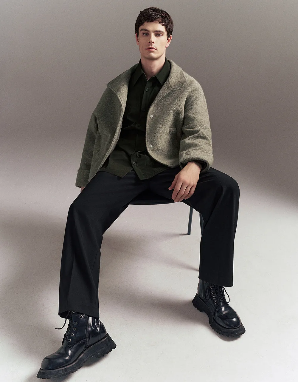 Stand Collar Furry Jacket sold by Urban Revivo product image thumbnail 3