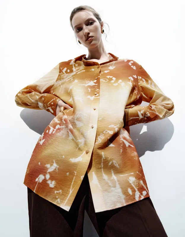 Printed Straight Loose Shirt sold by Urban Revivo