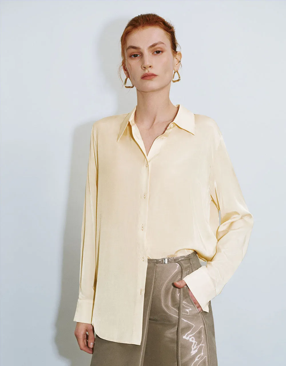 Button Up Straight Shirt sold by Urban Revivo