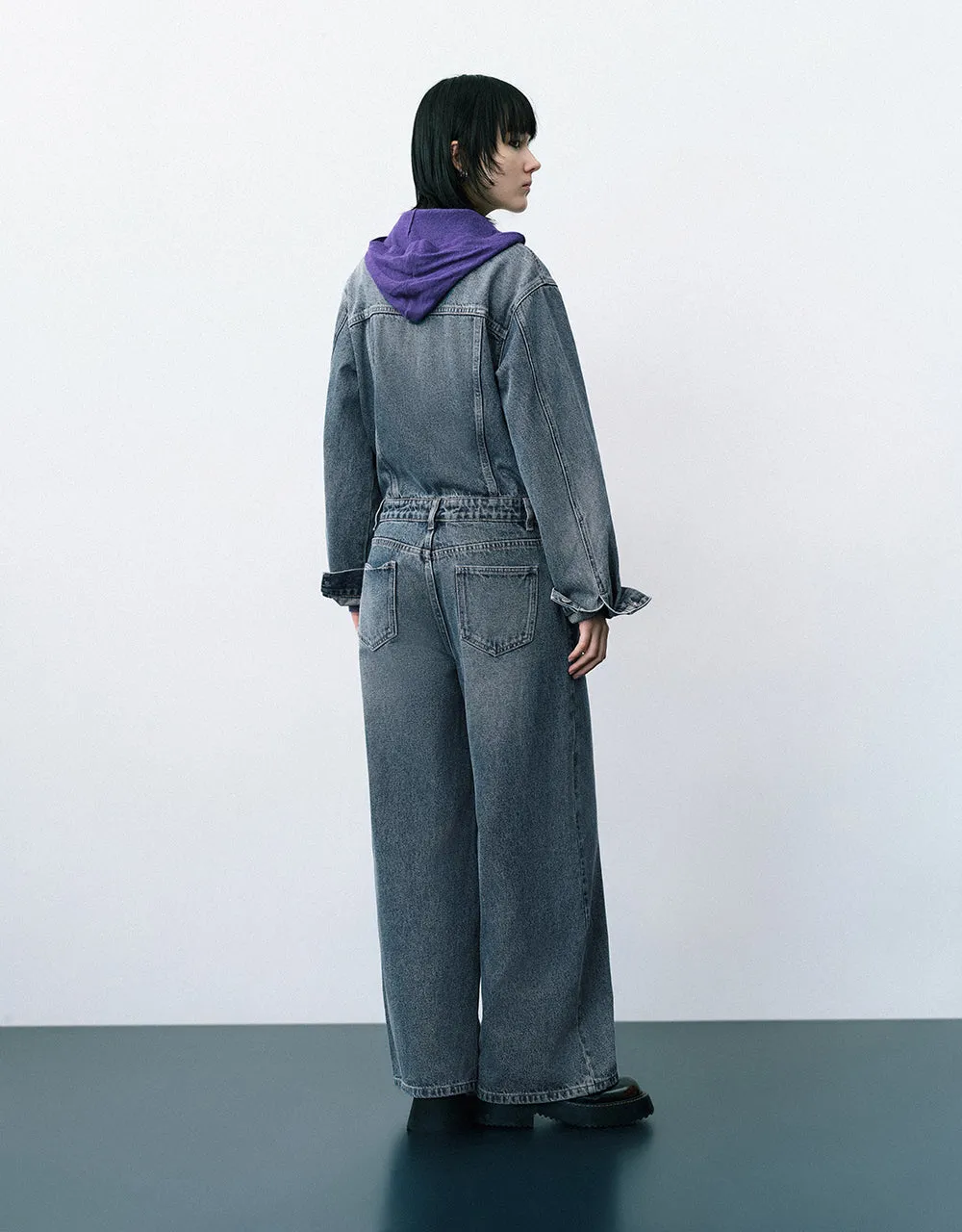 Long Denim Jumpsuit sold by Urban Revivo product image thumbnail 5