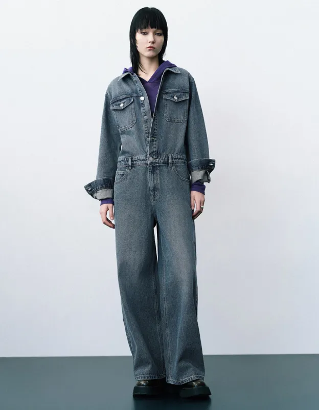 Long Denim Jumpsuit sold by Urban Revivo