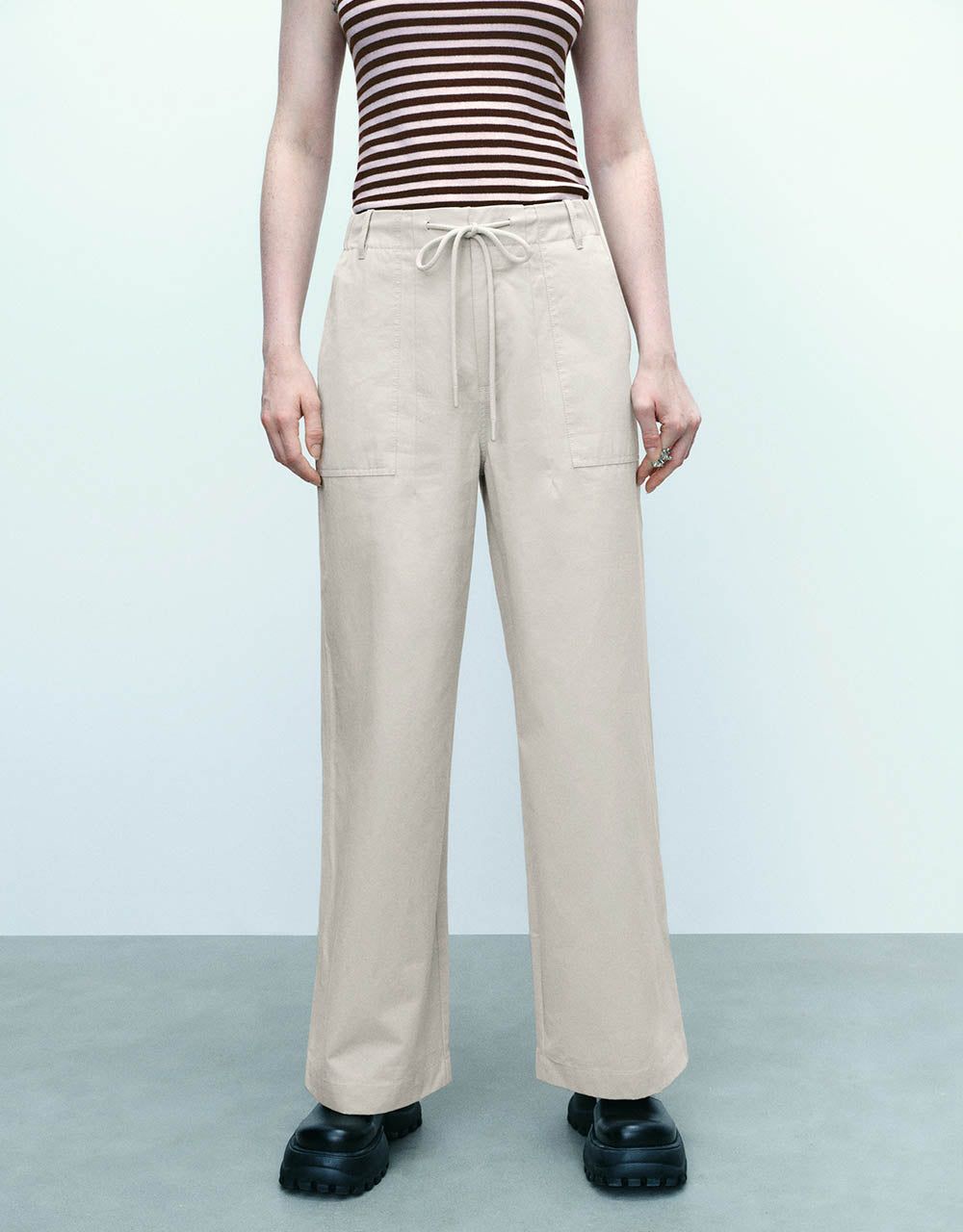 Wide-Leg Pants With Rope sold by Urban Revivo product image thumbnail 2