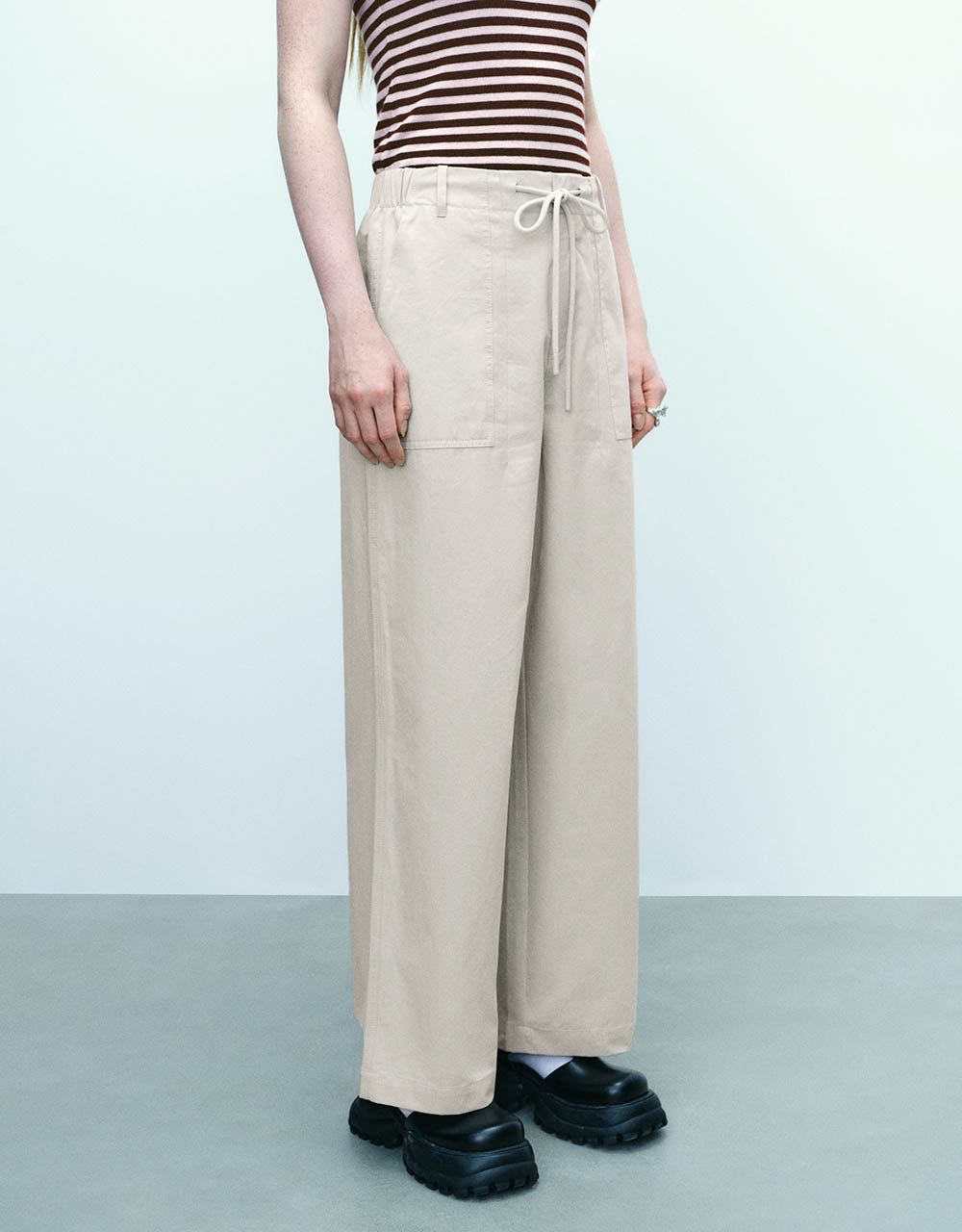 Wide-Leg Pants With Rope sold by Urban Revivo product image thumbnail 4