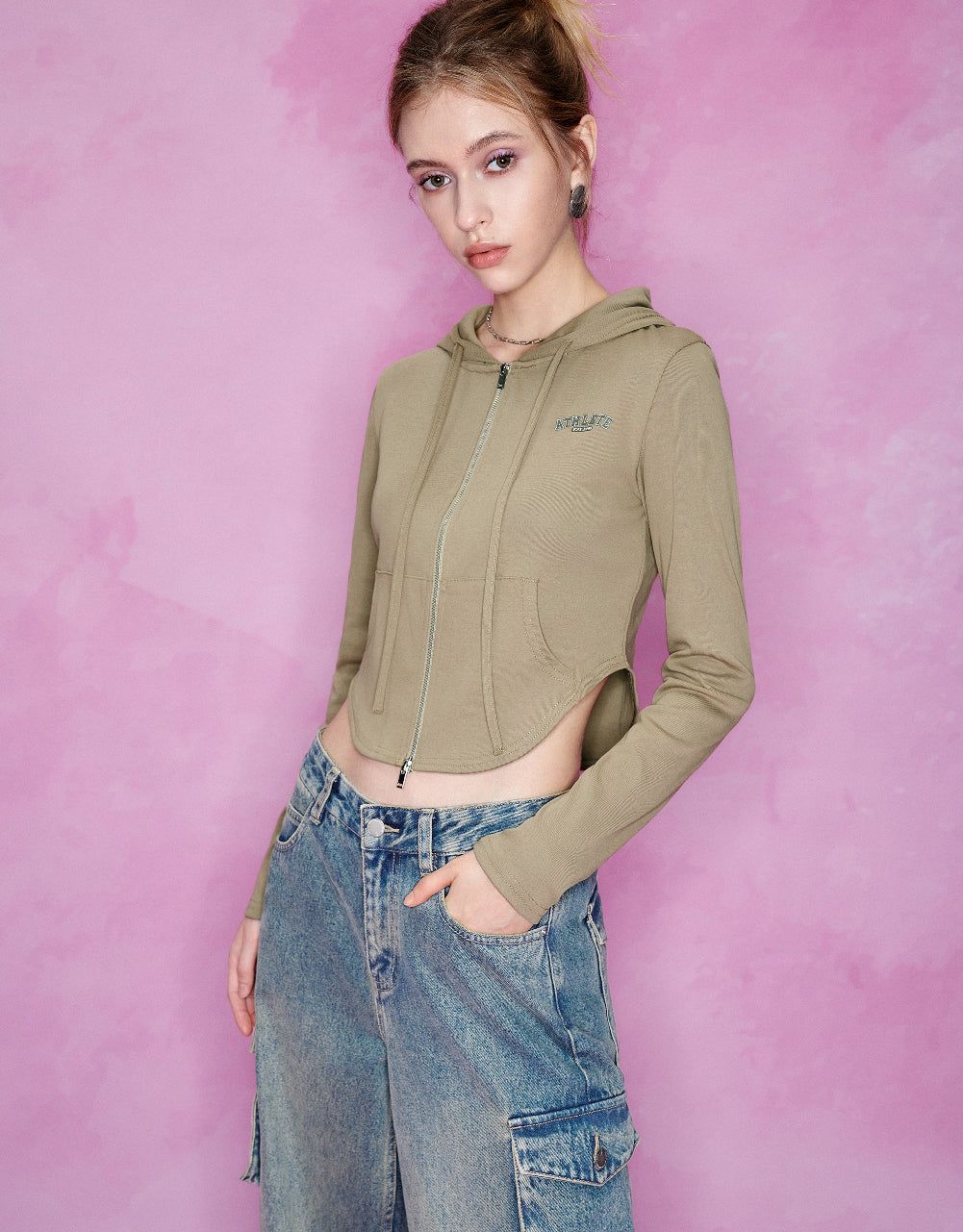 Zipper Front Hooded Knitted Jacket sold by Urban Revivo product image thumbnail 3