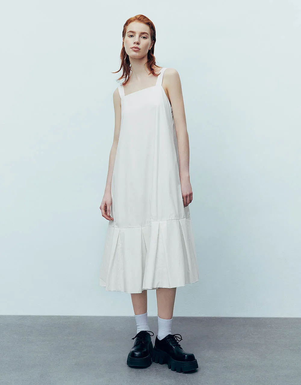 Sleeveless Square-cut Collar A-Line Dress sold by Urban Revivo