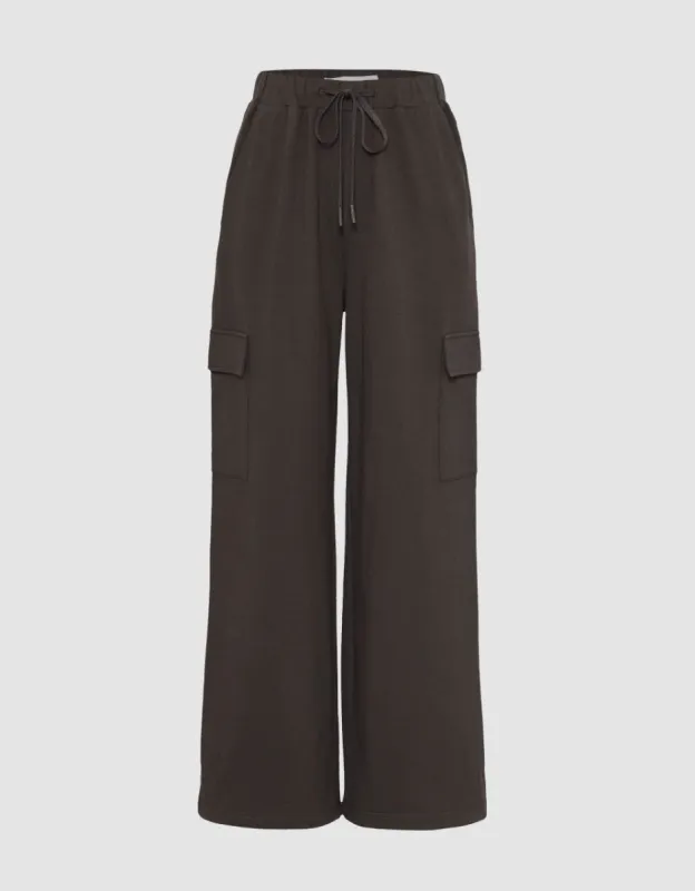 Drawstring Waist Knitted Wide-Leg Pants sold by Urban Revivo