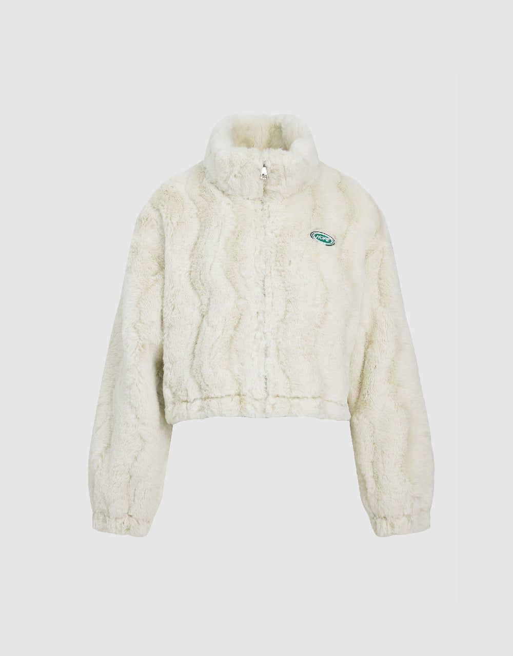 Stand Collar Faux Fur Coat sold by Urban Revivo