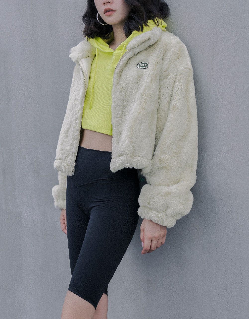 Stand Collar Faux Fur Coat sold by Urban Revivo product image thumbnail 3