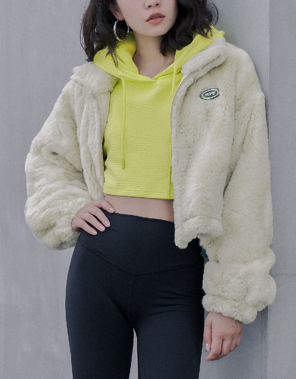 Stand Collar Faux Fur Coat sold by Urban Revivo product image thumbnail 2