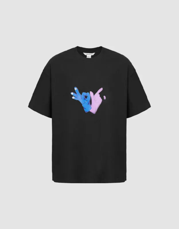 Printed Crew Neck Loose T-Shirt sold by Urban Revivo