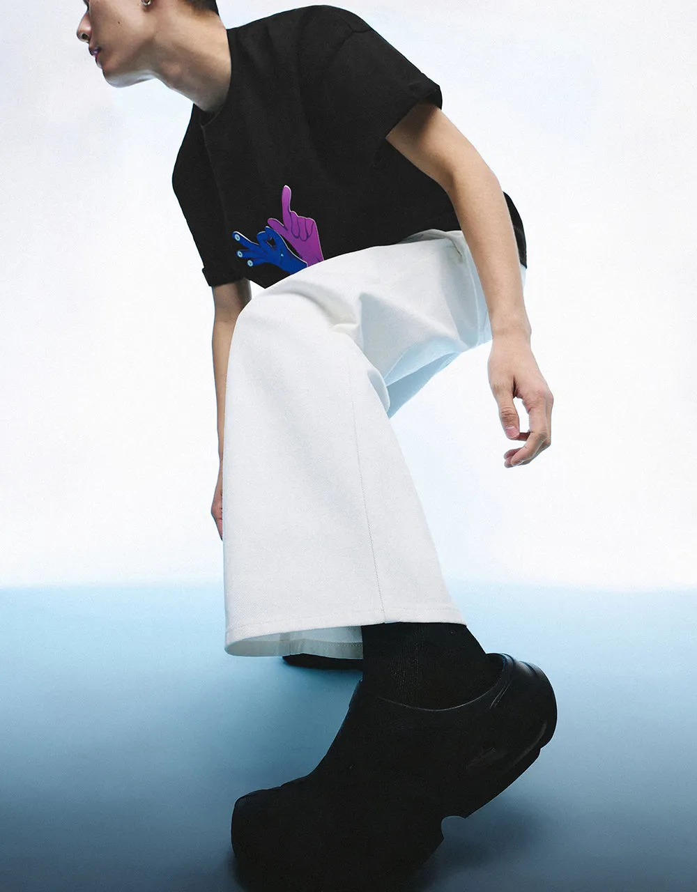 Printed Crew Neck Loose T-Shirt sold by Urban Revivo product image thumbnail 3