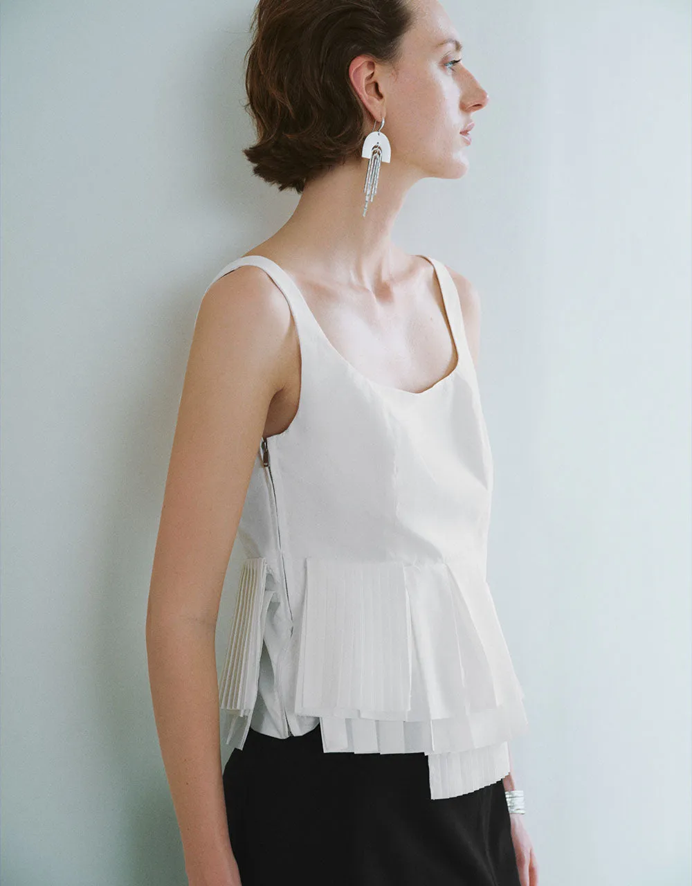 Pleated Hem Square-Cut Collar Cami Top sold by Urban Revivo product image thumbnail 3