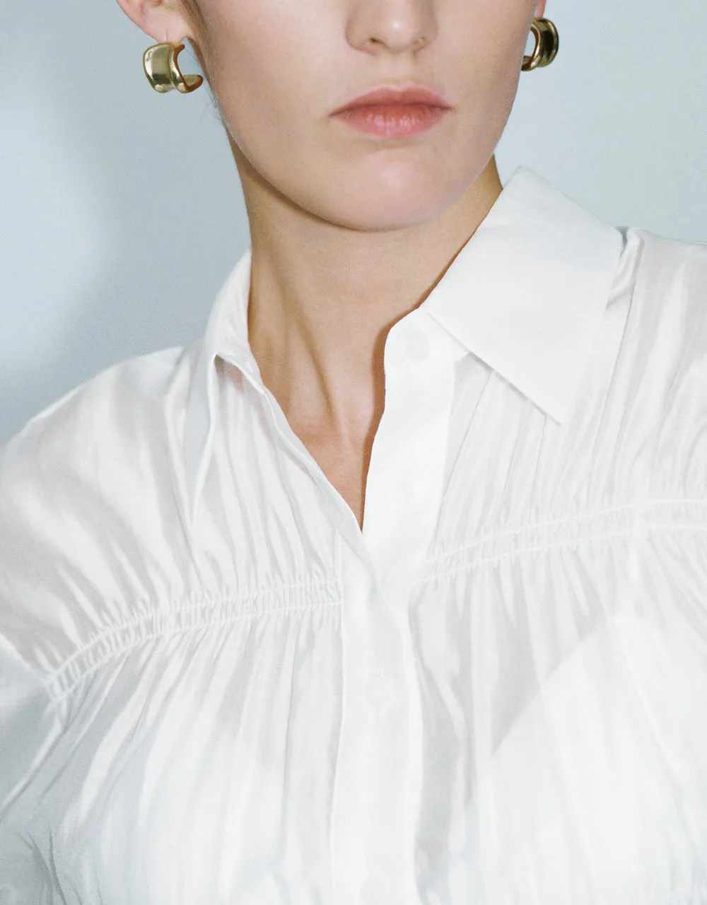 Shirred Button Up Straight Shirt sold by Urban Revivo product image thumbnail 4