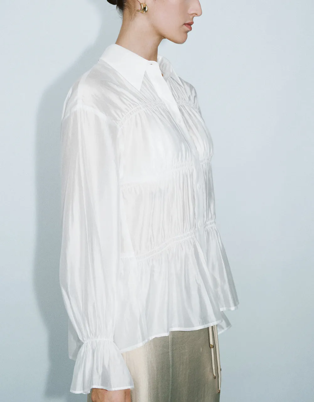 Shirred Button Up Straight Shirt sold by Urban Revivo product image thumbnail 3