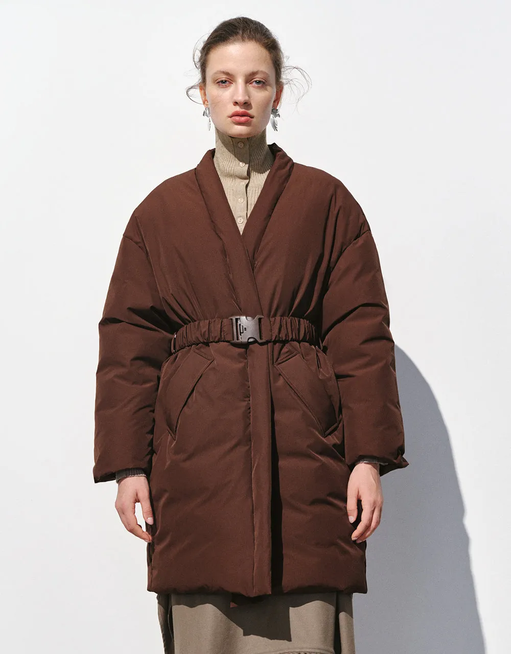 V-Neck Straight Coat sold by Urban Revivo