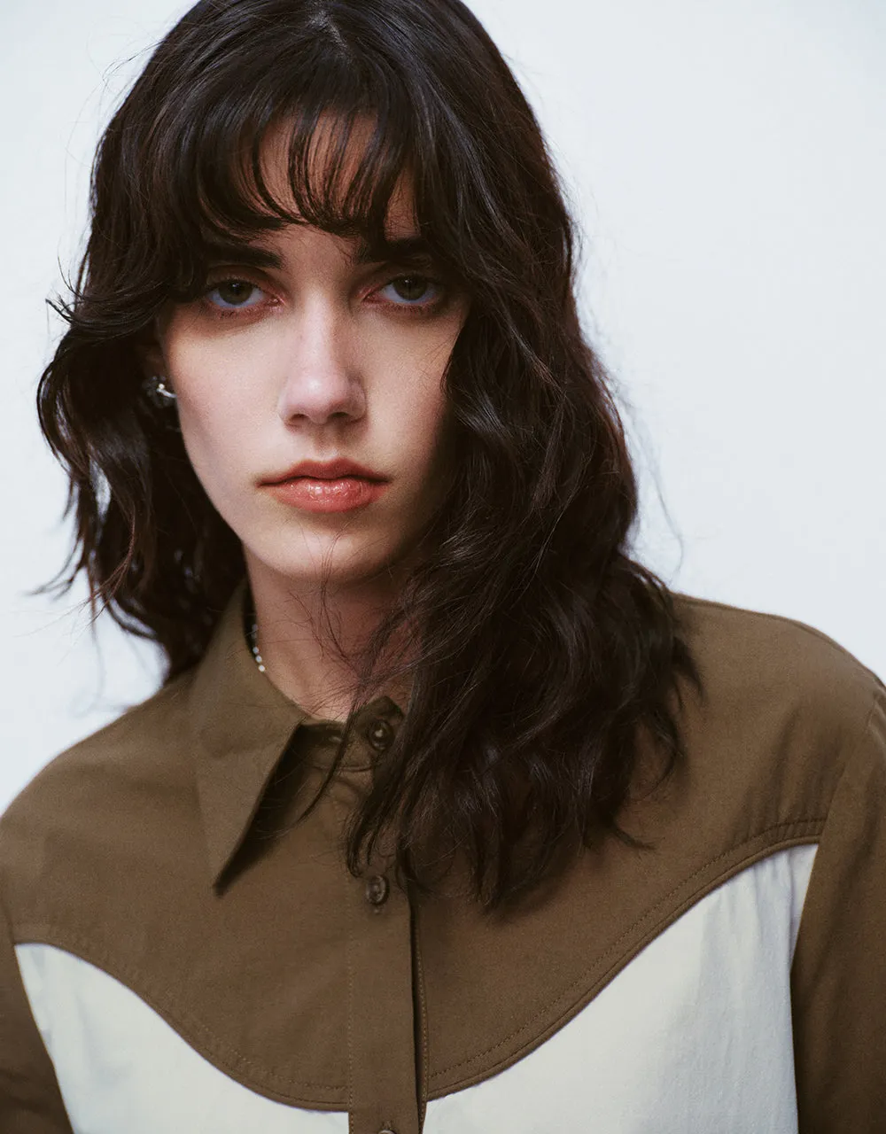 Two-Toned Button Up Skinny Shirt sold by Urban Revivo product image thumbnail 5