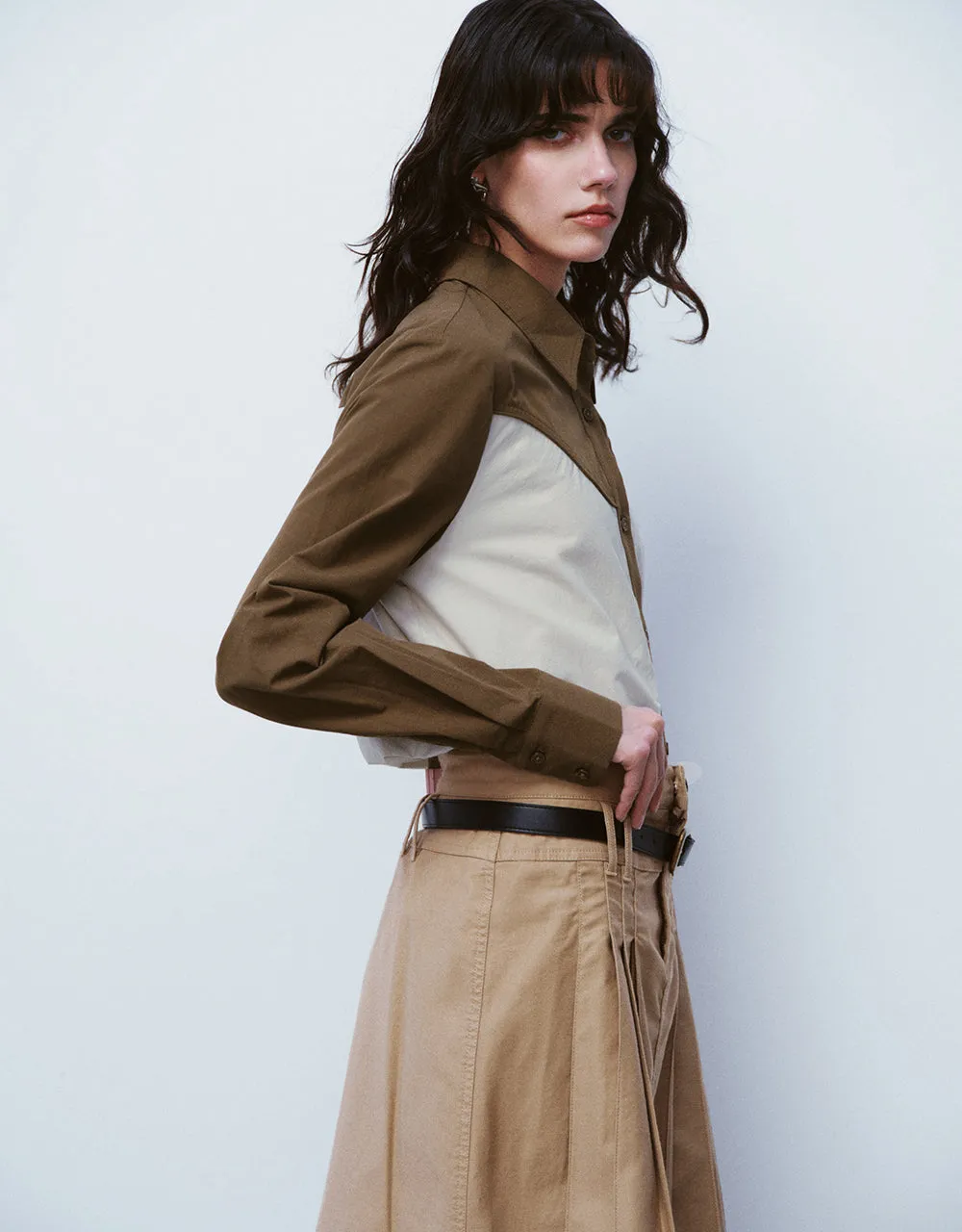 Two-Toned Button Up Skinny Shirt sold by Urban Revivo product image thumbnail 3