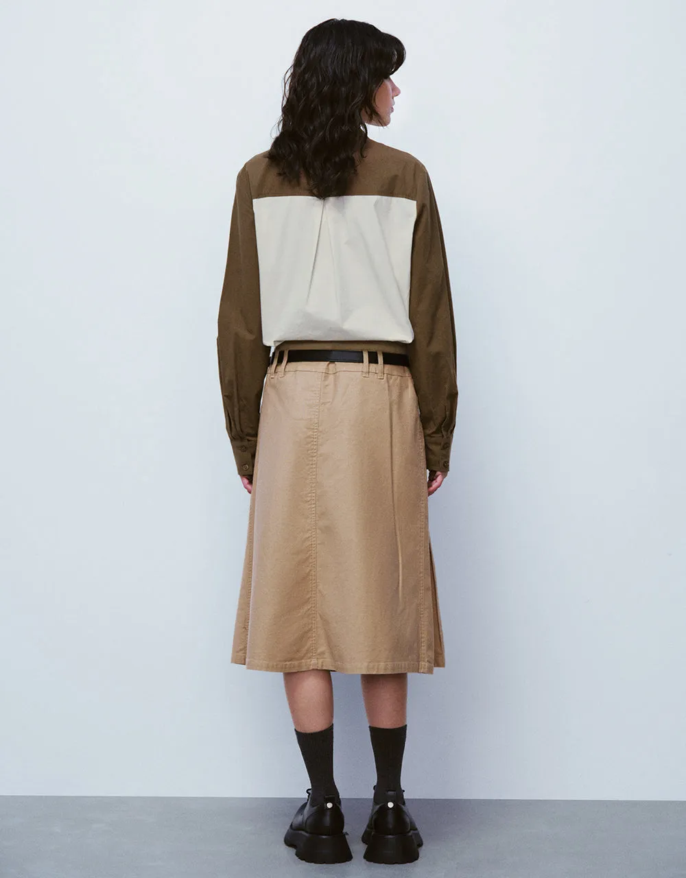 Two-Toned Button Up Skinny Shirt sold by Urban Revivo product image thumbnail 4