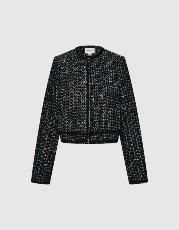 Contrast Trim Tweed Jacket sold by Urban Revivo