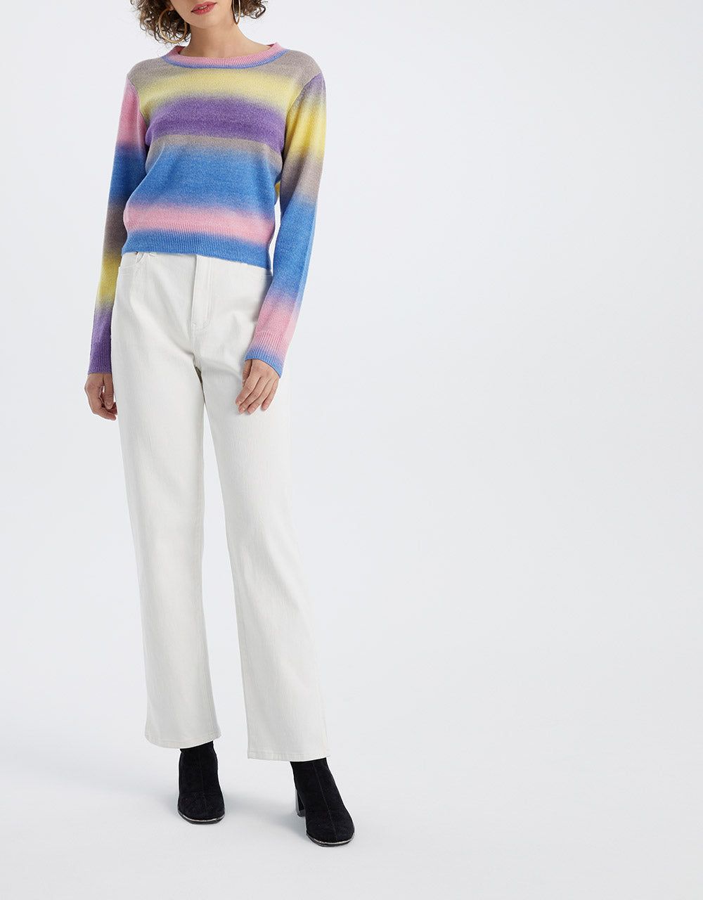 Ombre Rainbow Striped Holiday Sweater sold by Urban Revivo product image thumbnail 5