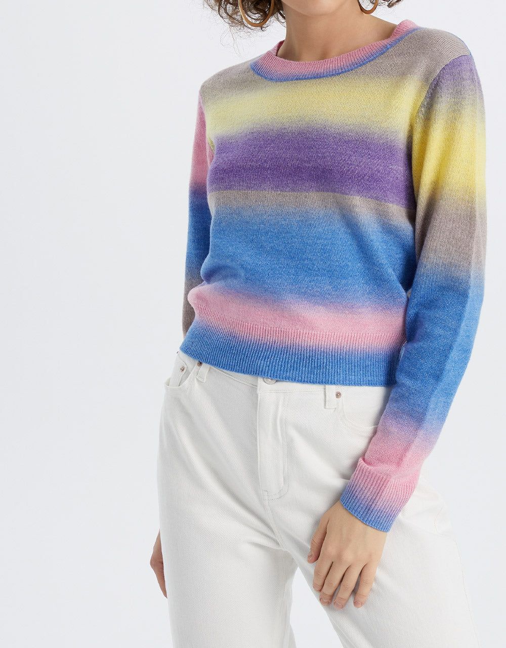 Ombre Rainbow Striped Holiday Sweater sold by Urban Revivo product image thumbnail 2