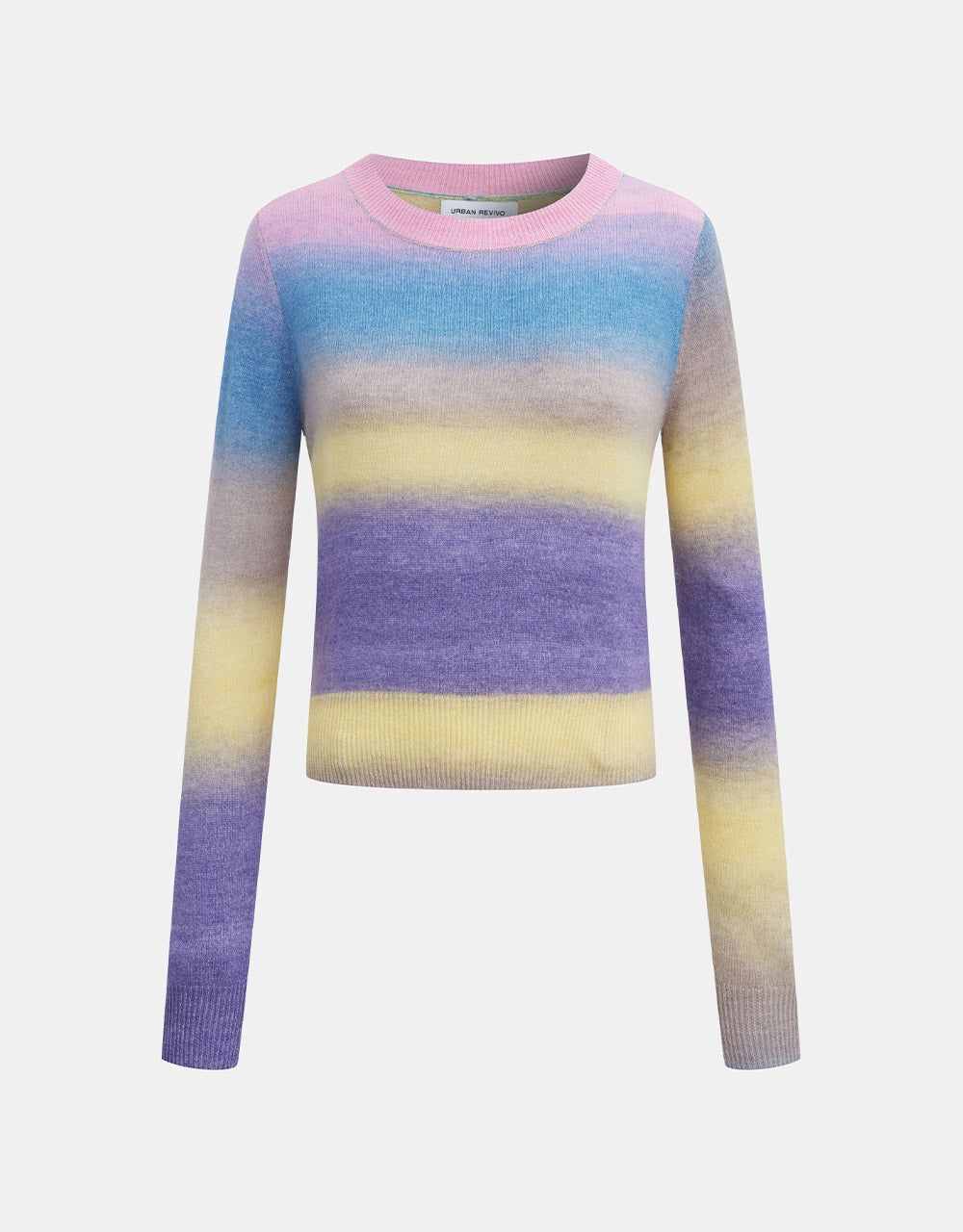 Ombre Rainbow Striped Holiday Sweater sold by Urban Revivo