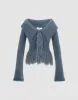 Furry Off-Shoulder Knitted Cardigan sold by Urban Revivo