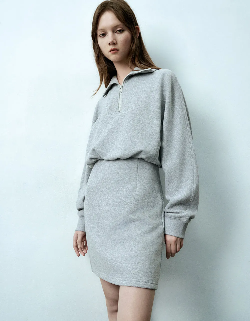 Zip Half Placket Skater Dress sold by Urban Revivo product image thumbnail 3