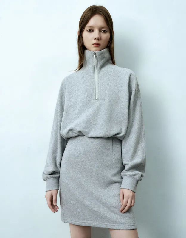 Zip Half Placket Skater Dress sold by Urban Revivo