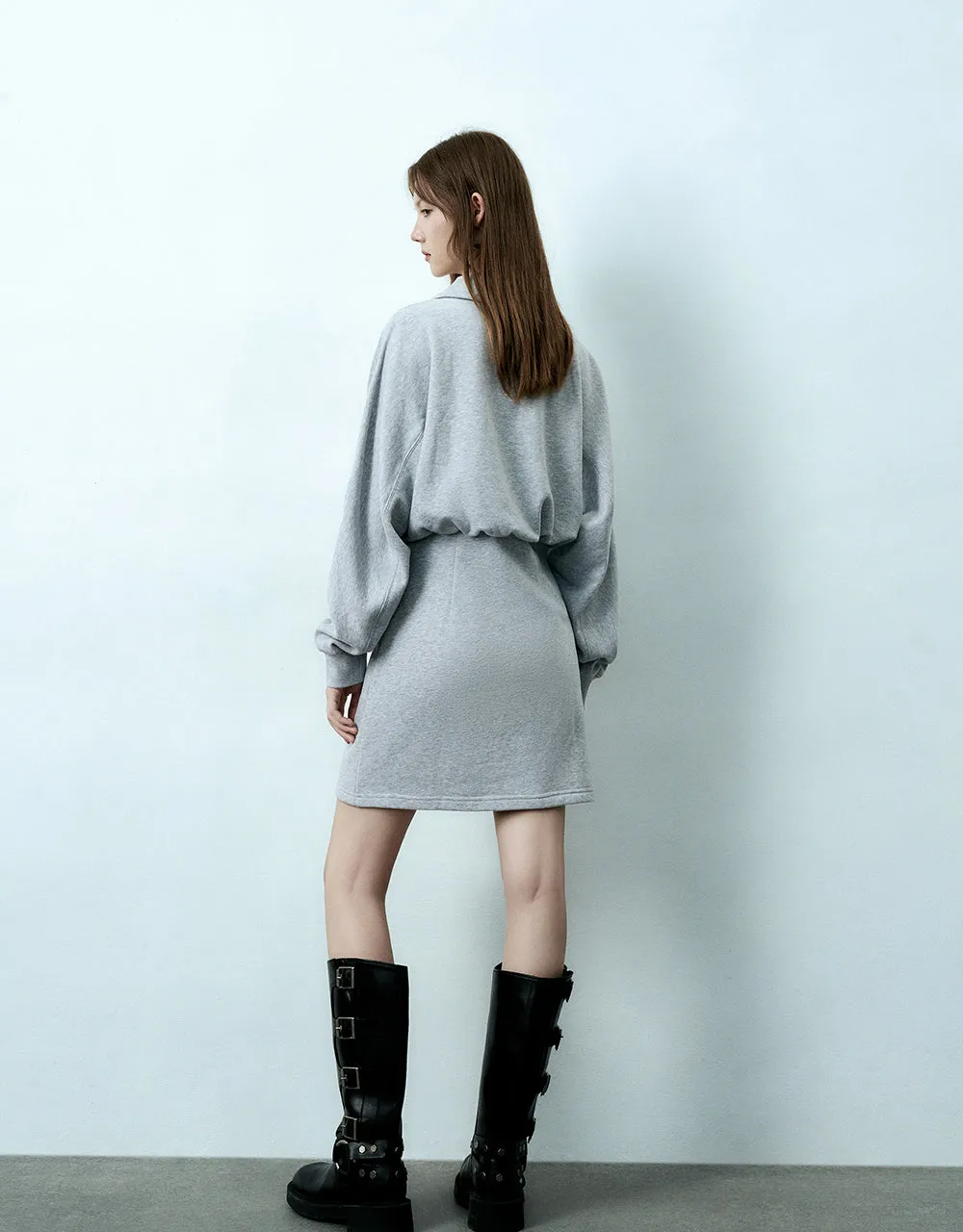 Zip Half Placket Skater Dress sold by Urban Revivo product image thumbnail 4