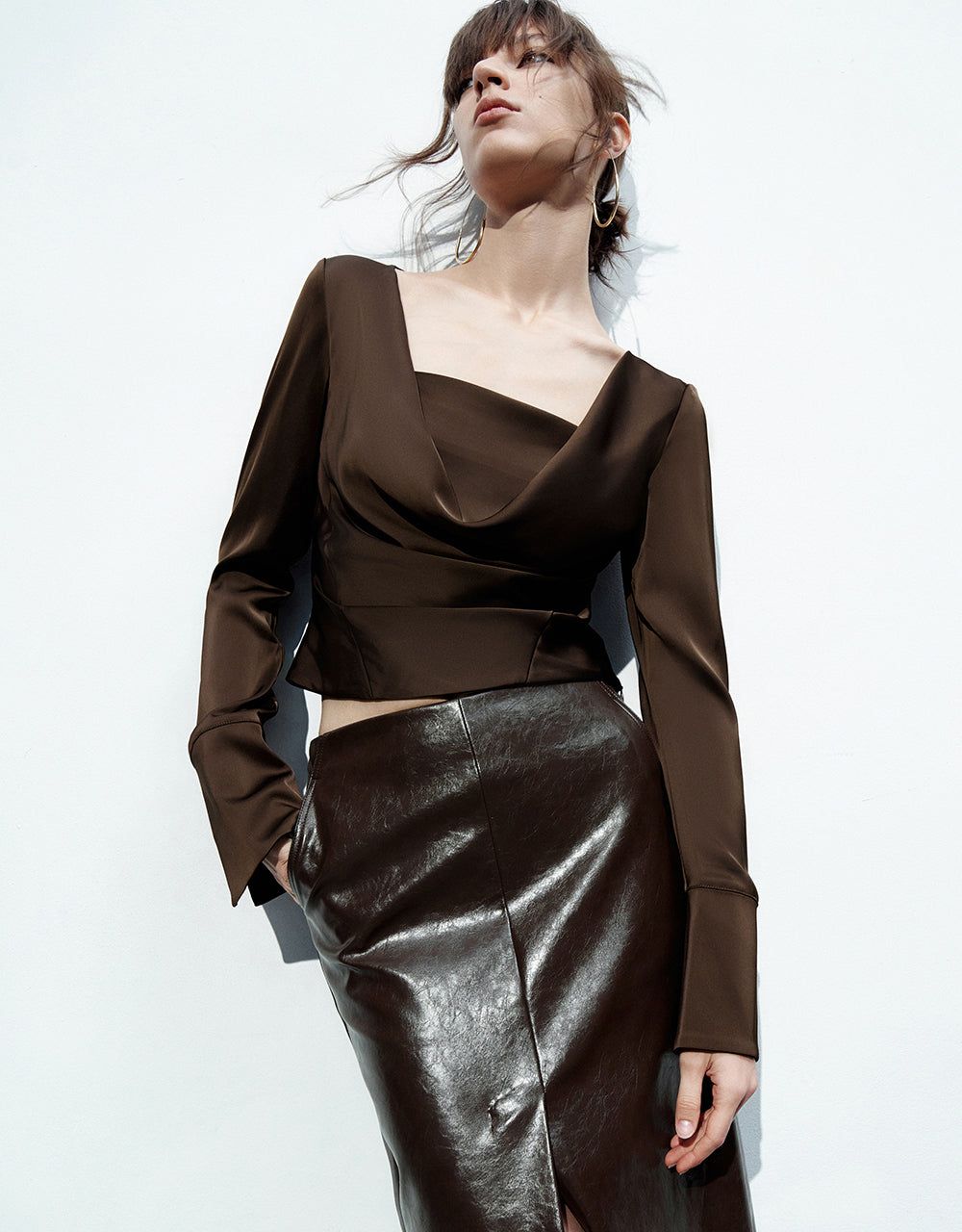 Cowl Neck Overhead Shirt sold by Urban Revivo