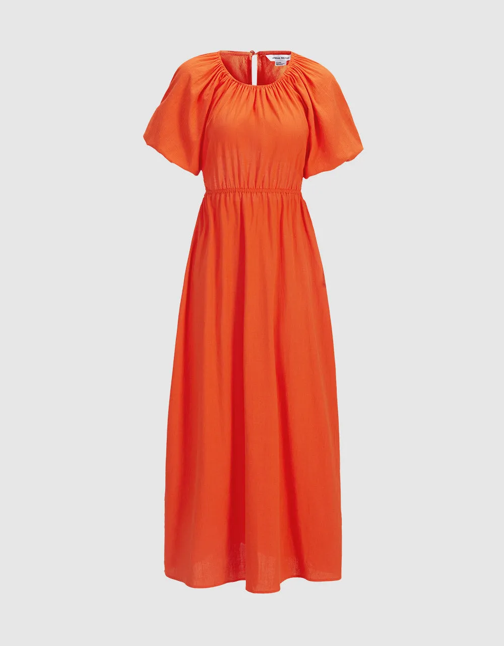 Cut Out Back Puff Sleeve Maxi Dress sold by Urban Revivo