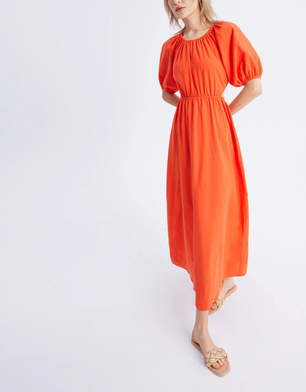 Cut Out Back Puff Sleeve Maxi Dress sold by Urban Revivo product image thumbnail 3