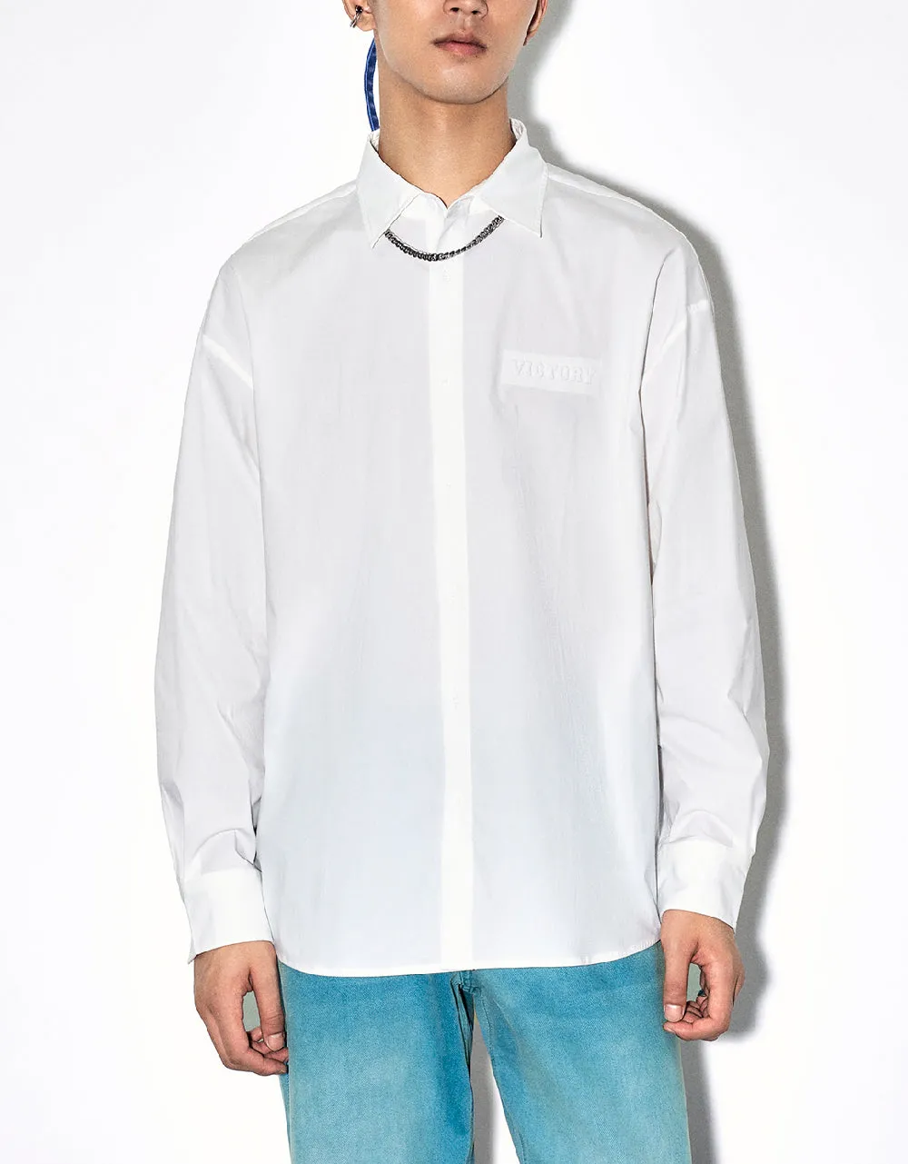 Button Up Oversized Shirt sold by Urban Revivo product image thumbnail 2