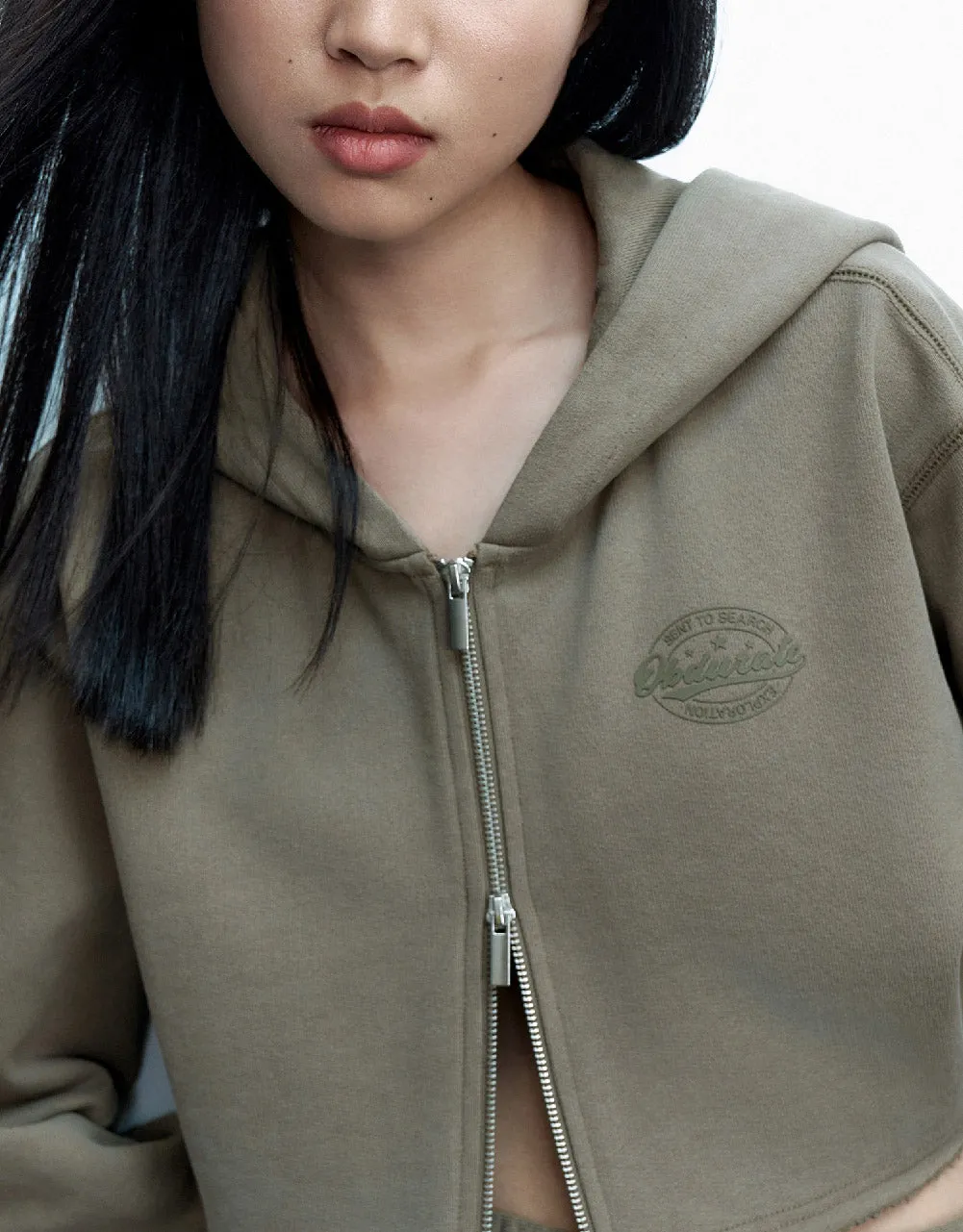 Cropped Zipper Front Hooded Jacket sold by Urban Revivo product image thumbnail 5