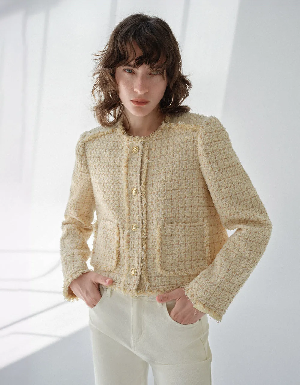 Tweed Jacket With Patch Pockets sold by Urban Revivo