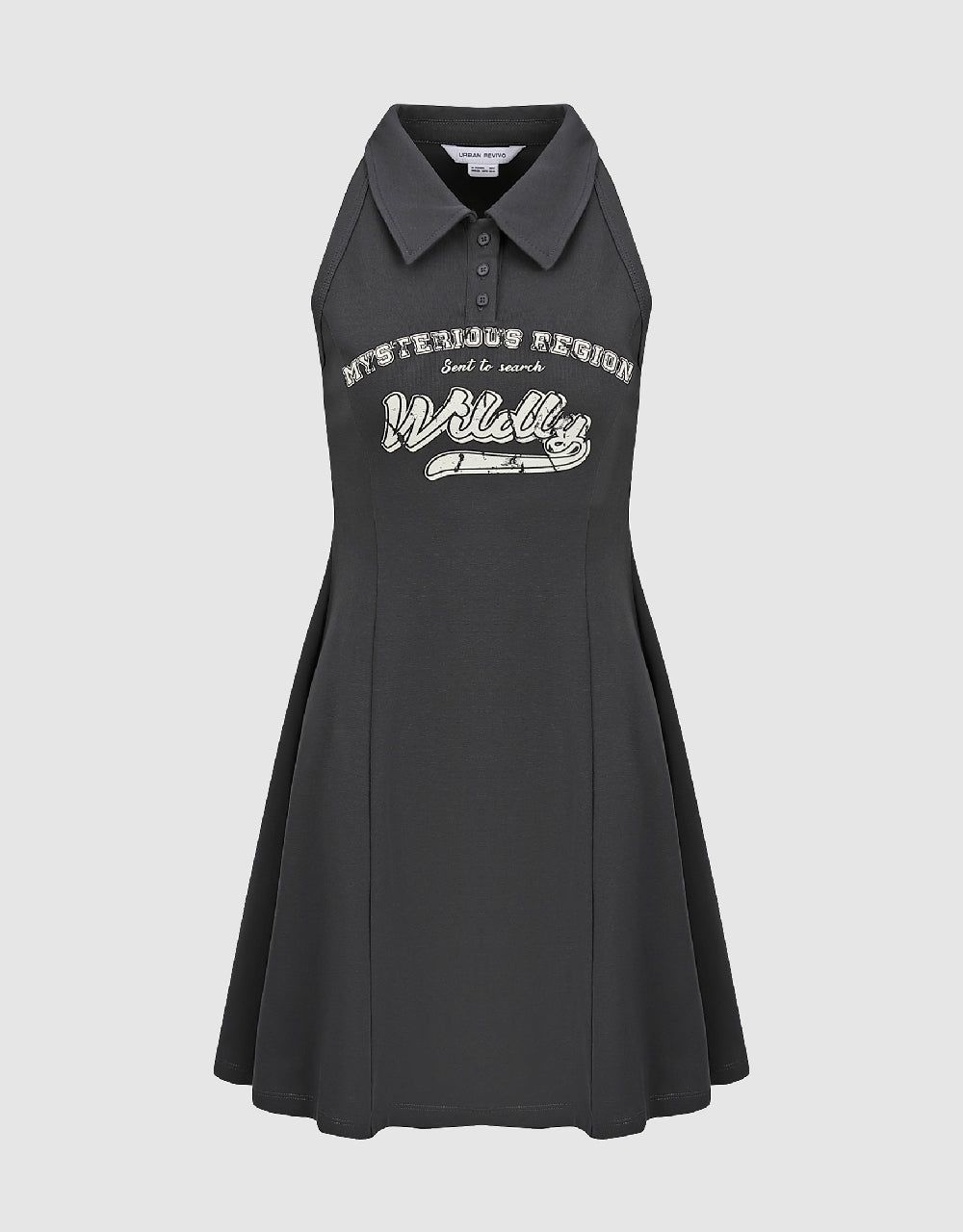 Letter Printed Sleeveless A-Line Dress sold by Urban Revivo