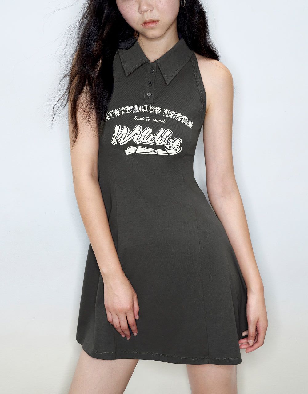 Letter Printed Sleeveless A-Line Dress sold by Urban Revivo product image thumbnail 3