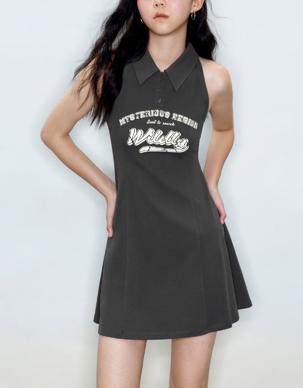 Letter Printed Sleeveless A-Line Dress sold by Urban Revivo product image thumbnail 2