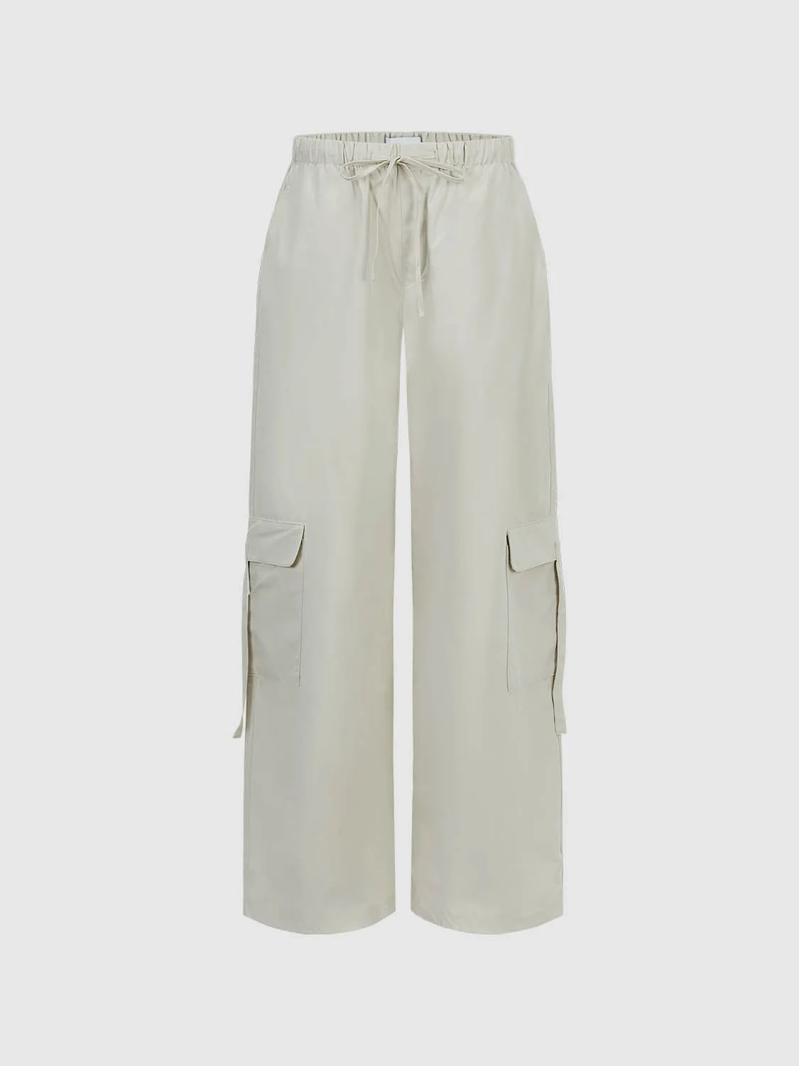 Drawstring Waist Straight Pants sold by Urban Revivo