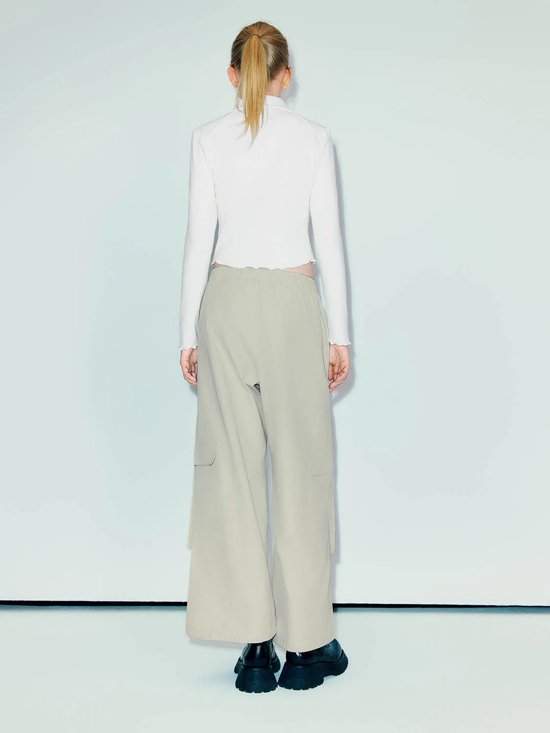 Drawstring Waist Straight Pants sold by Urban Revivo product image thumbnail 4