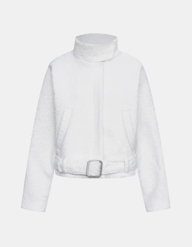 Plain Fuzzy Belted Jacket sold by Urban Revivo