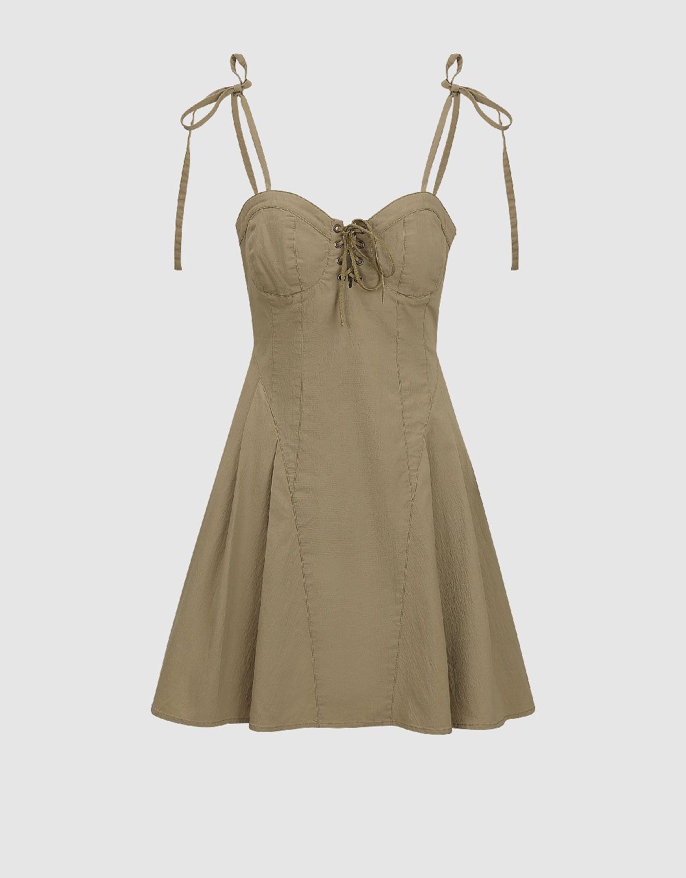 Lace Up Front Sleeveless Skater Dress sold by Urban Revivo product image thumbnail 2